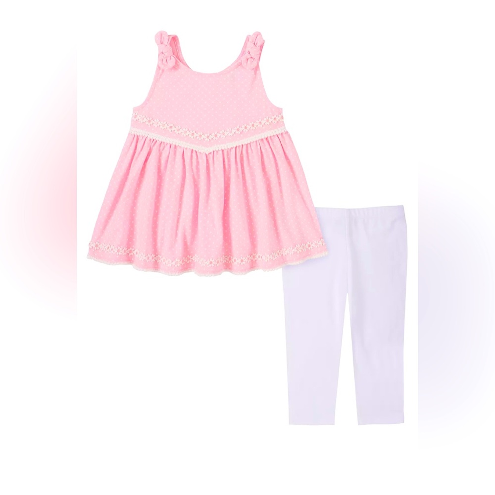 KIDS HEADQUARTERS
Little Girls Pom-pom Trim Tunic & Capri Leggings (2-piece Set)